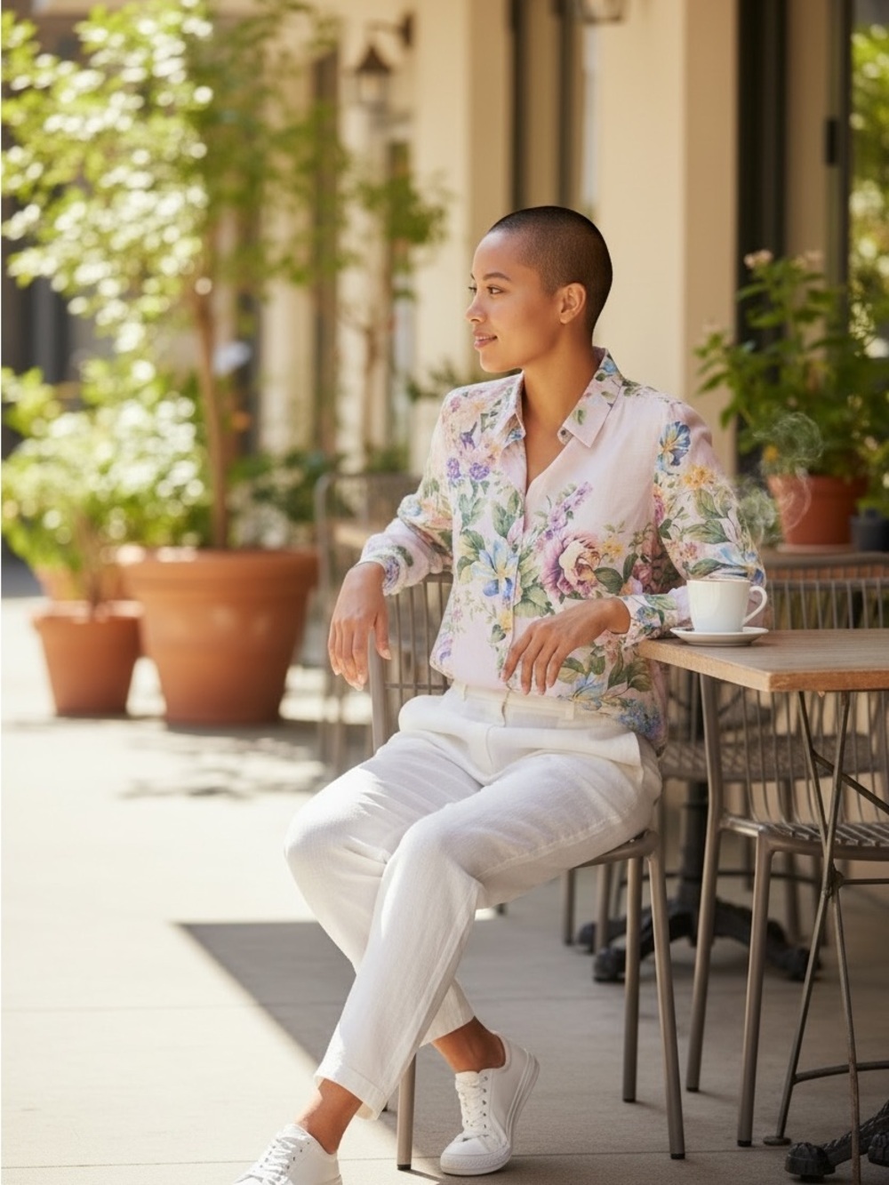 Bailey 44 Pink Floral Button-Up Blouse